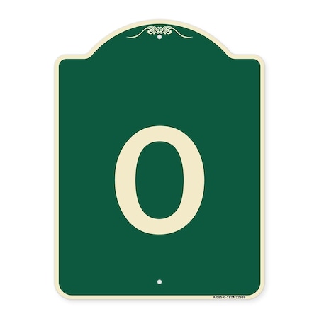 Signmission Designer Series Sign W/ Letter O, Green & Tan Heavy-Gauge Aluminum Sign, 24" x 18", G-1824-22936 A-DES-G-1824-22936